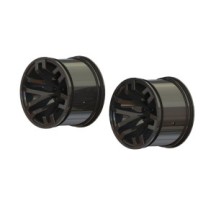 Arrma 1-10 MT Front-Rear 2.8 Wheels 14mm Hex Black Chrome 2 ARA510099