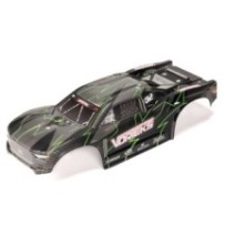 Arrma 1-10 Painted Decaled Trimmed Body Set with Hidden Body Mount Green-Black: VORTEKS 2WD ARA-2581