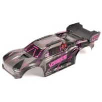 Arrma 1-10 Painted Decaled Trimmed Body Set with Hidden Body Mount Pink-Black: VORTEKS 2WD ARA-2580
