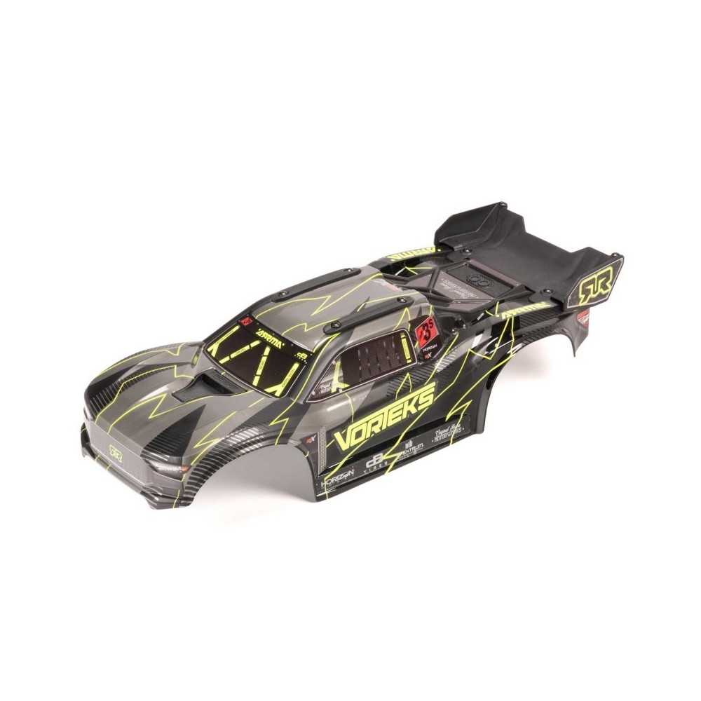 Arrma 1-10 Painted Decaled Trimmed Body Set with Hidden Body Mount Yellow-Black: VORTEKS 2WD ARA-2578 Arrma 1-10 Painted Decaled Trimmed Body Set with Hidden Body Mount Yellow-Black: VORTEKS 2WD ARA-2578