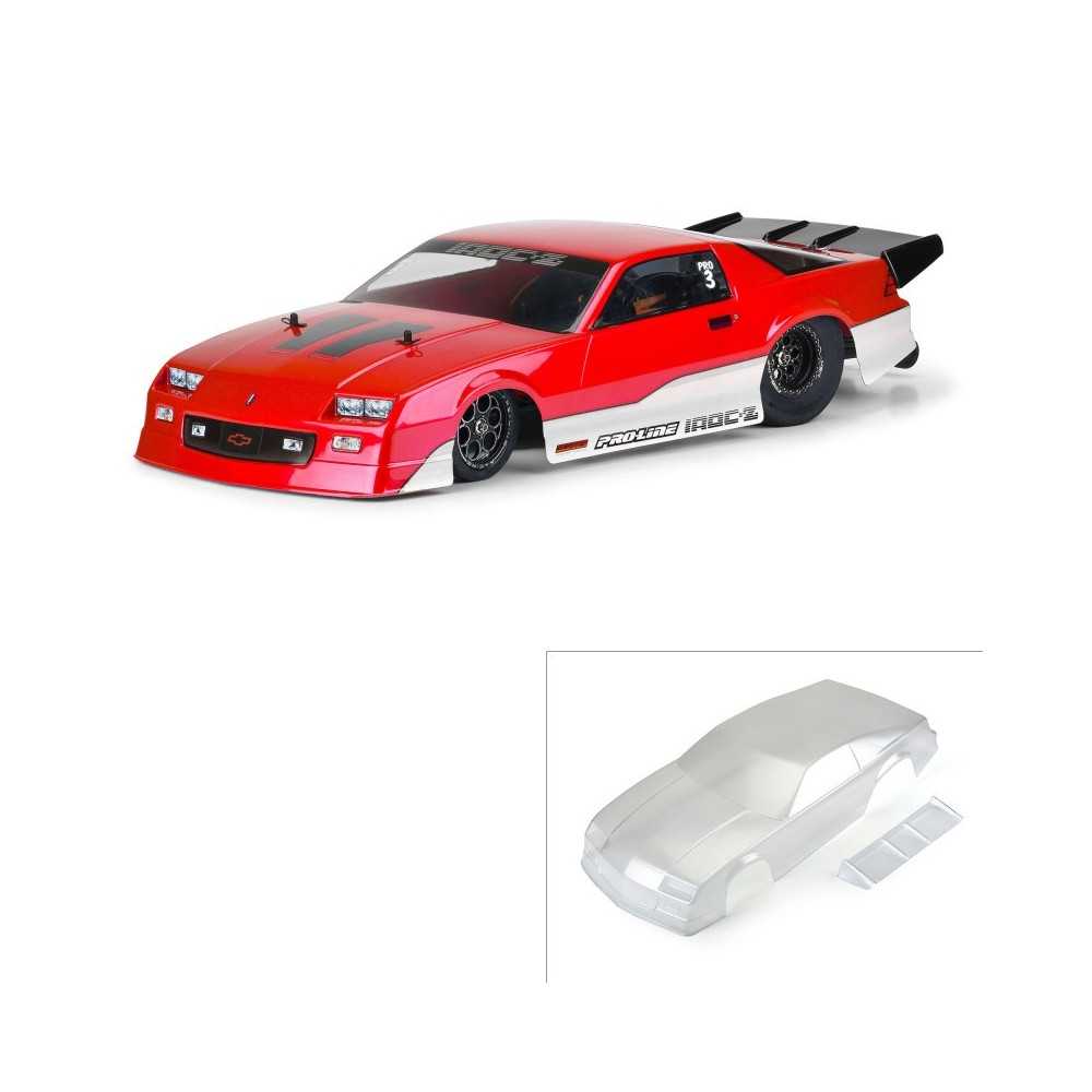 Pro-Line Racing 1-10 Pre-Cut 1985 Chevy Camaro IROC-Z Clear Body: 22S Drag Car PRO360217 Pro-Line Racing 1-10 Pre-Cut 1985 Chevy Camaro IROC-Z Clear Body: 22S Drag Car PRO360217