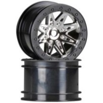 Axial Racing 1-10 Rebel 2.2 Wheels 12mm Hex Black Chrome 2 AXIC8137