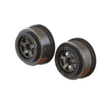 Arrma 1-10 SC Front-Rear 2.2-3.0 Wheels 14mm Hex Black Chrome 2 ARA510098