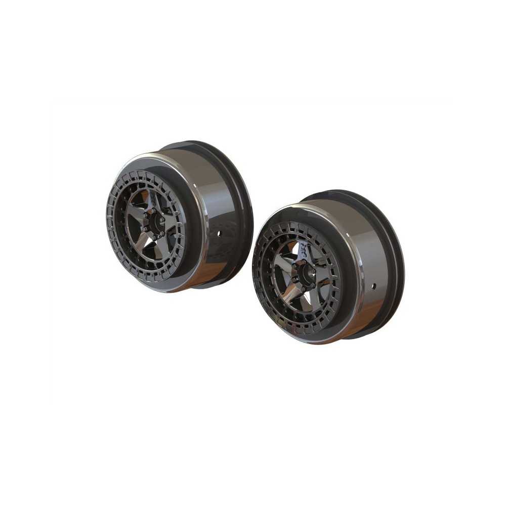 Arrma 1-10 SC Front-Rear 2.2-3.0 Wheels 14mm Hex Black Chrome 2 ARA510098 Arrma 1-10 SC Front-Rear 2.2-3.0 Wheels 14mm Hex Black Chrome 2 ARA510098