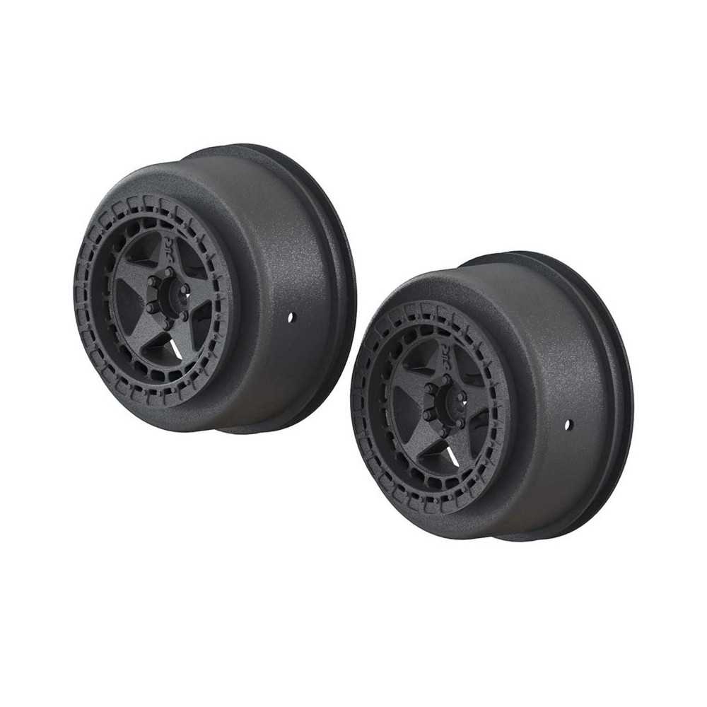 Arrma 1-10 Short Course Front-Rear 2.2-3.0 Wheels 14mm Hex Black 2 ARAC9461