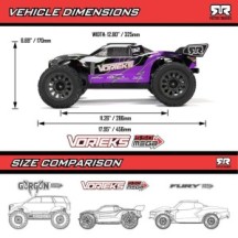 Arrma 1-10 VORTEKS MEGA 550 Brushed 2WD Stadium Truck RTR with Battery & Charger Purple ARA3205ST2