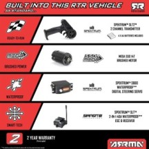 Arrma 1-10 VORTEKS MEGA 550 Brushed 2WD Stadium Truck RTR with Battery & Charger Purple ARA3205ST2