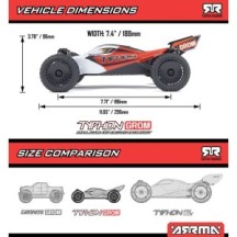 Arrma 1-14 TYPHON GROM 4X4 RTR Brushed Buggy Battery & Charger Included Blue-Silver ARA2106T1