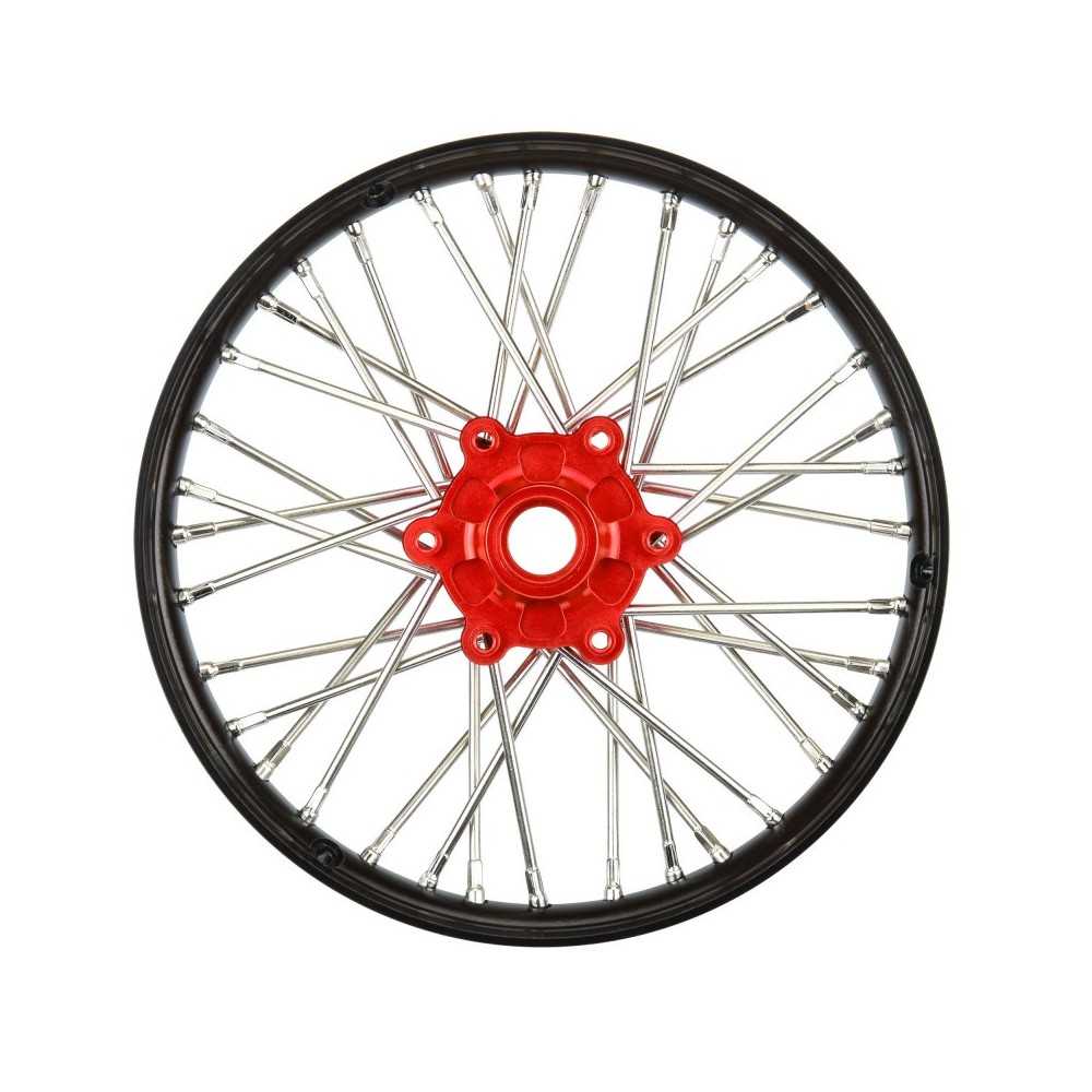 Pro-Line Racing 1-4 Pro-Spec Aluminum V2 Bead Front Wheel Black-Red 1: Promoto-MX PRO283600T2