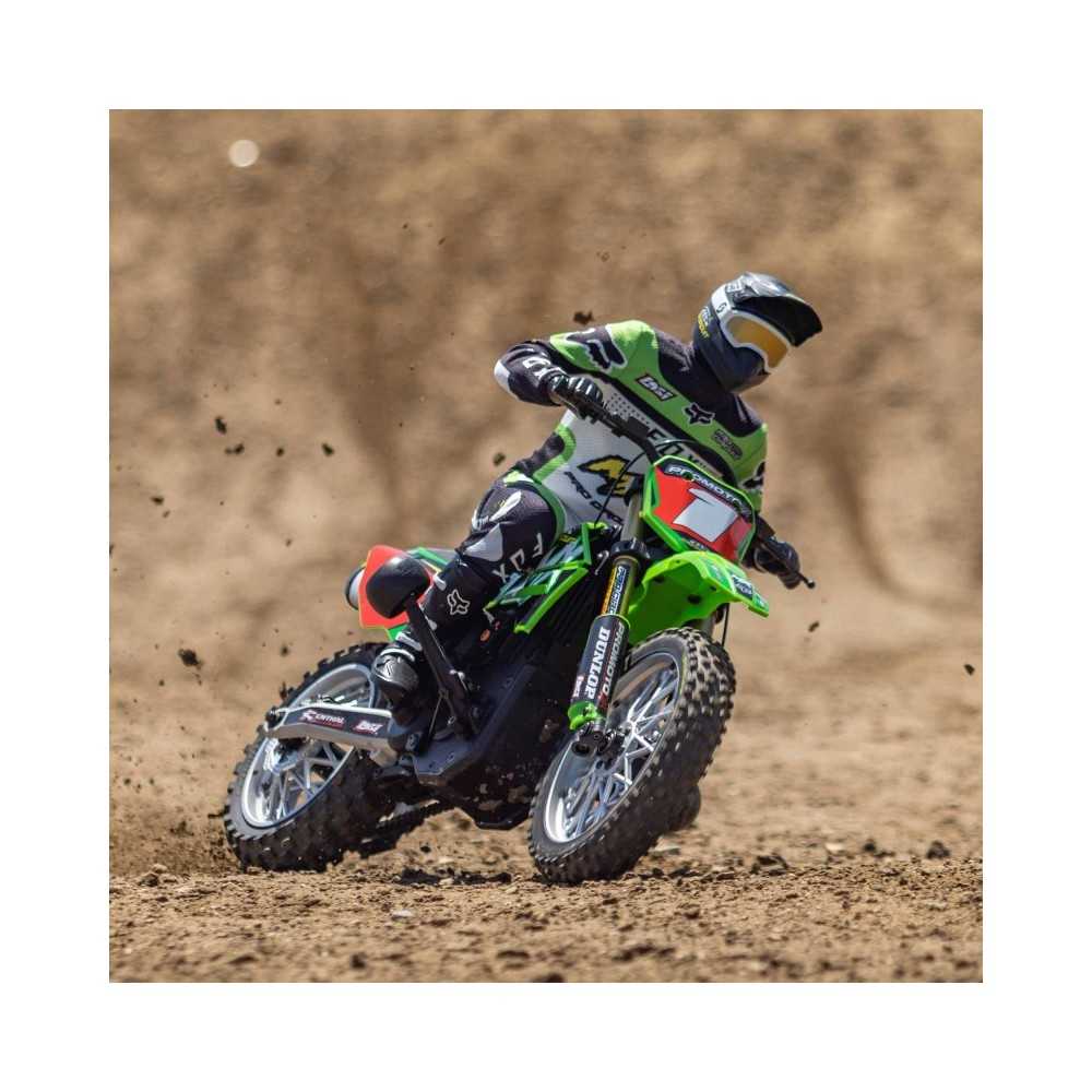 Team Losi 1-4 Promoto-MX Pro Circuit 2S RTR Brushless Motorcycle Battery and Charger Included Green LOS06002