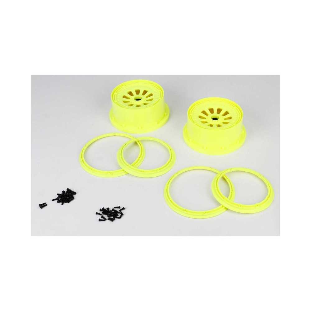 Losi 1-5 Wheel & Beadlock Set 4.75 Fluorescent Yellow 2: 5IVE-T LOSB7035 Losi 1-5 Wheel & Beadlock Set 4.75 Fluorescent Yellow 2: 5IVE-T LOSB7035
