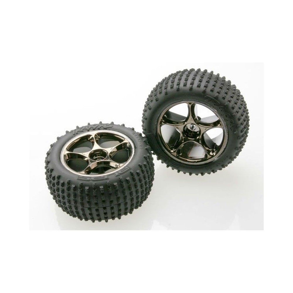 Ruedas montadas Tracer 2.2 cromo negro Alias Traxxas TRX2470A Ruedas montadas Tracer 2.2 cromo negro Alias Traxxas TRX2470A