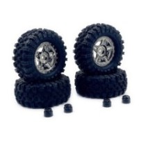 Absima 1.2inch Mudder Tire Set 60mm Black Chrome 4 HBP240527