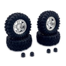 Absima 1.2inch Mudder Tire Set 60mm Silver 4 HBP240526