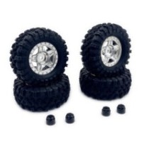 Absima 1.2inch Mudder Tire Set 60mm Silver 4 HBP240526