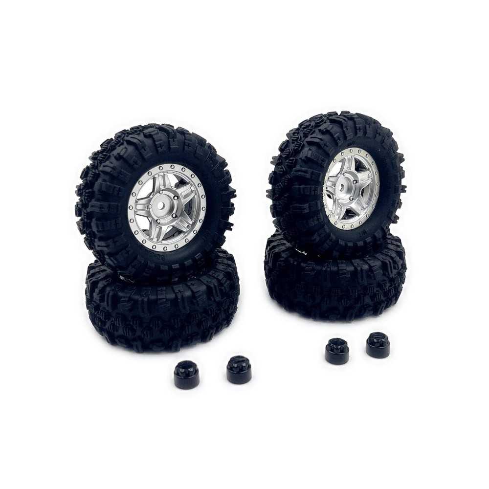 Absima 1.2inch Mudder Tire Set 60mm Silver 4 HBP240526