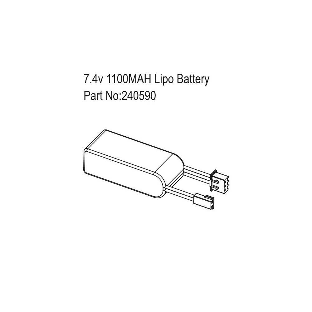 Absima 7.4v 1100MAH Lipo Battery HBP240590