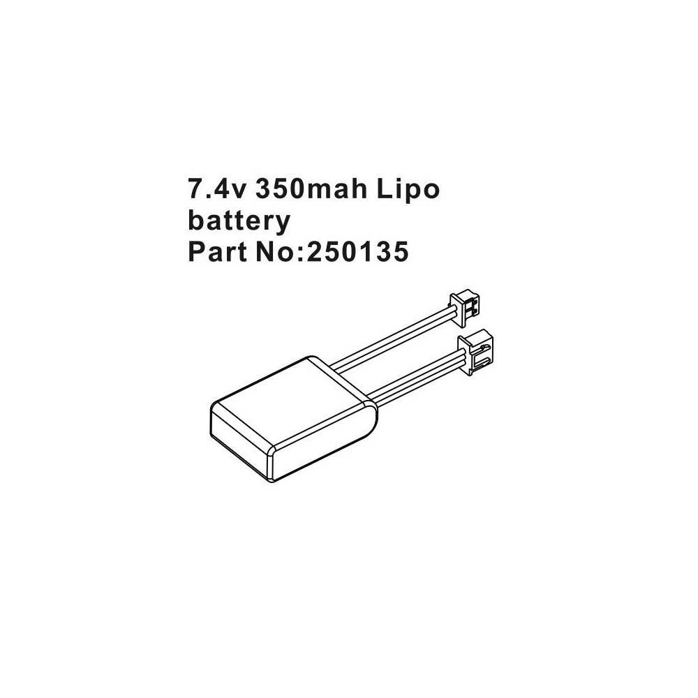 Absima 7.4V 350mAh LiPo Battery HBP250135 Absima 7.4V 350mAh LiPo Battery HBP250135