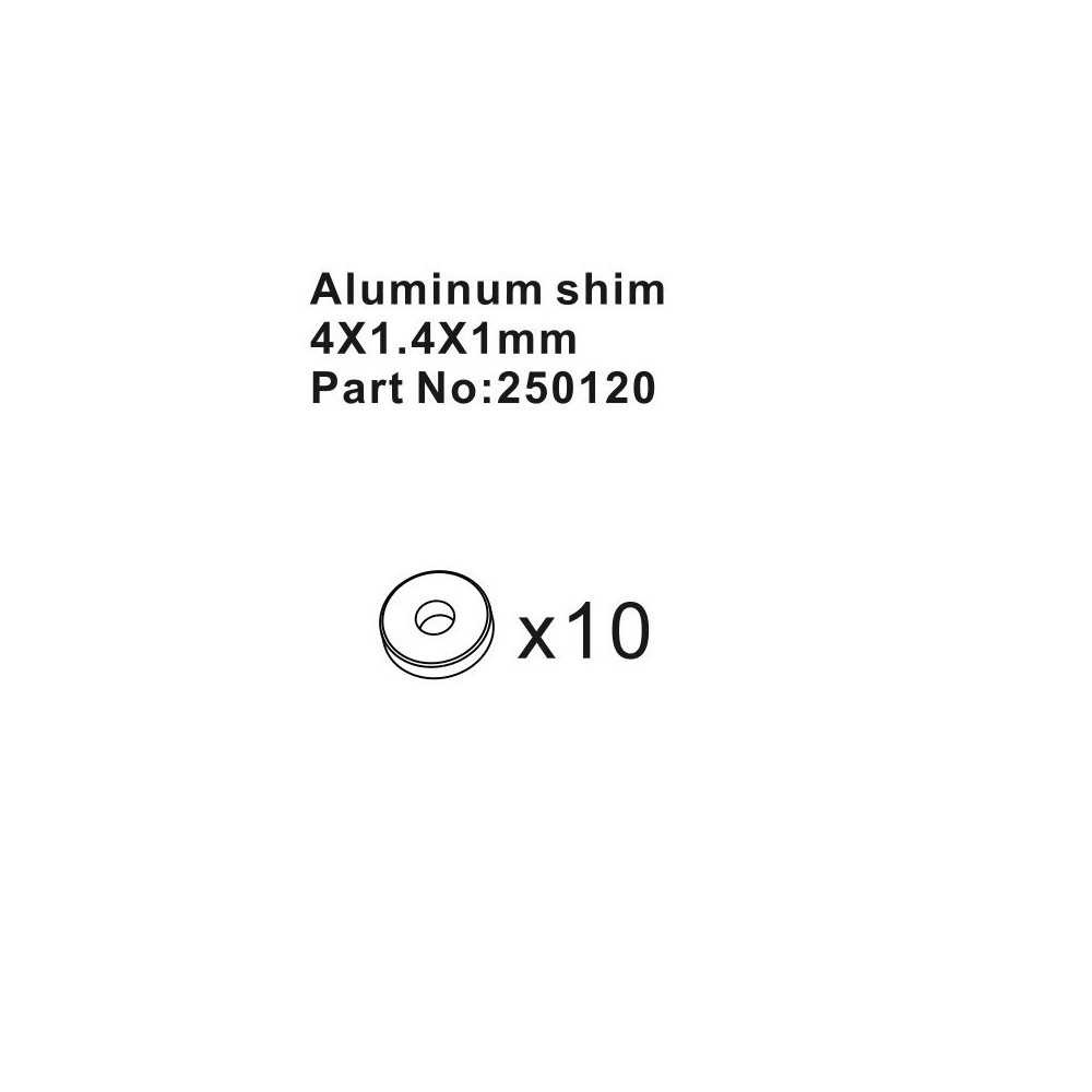 Absima Aluminum Shims 4*1.4*1mm 10 HBP250120