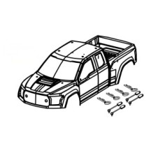 Absima Body Shell Fluo-Blue + Stickers 1610129