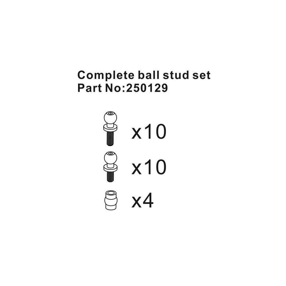Absima Complete Ball Stud Set HBP250129