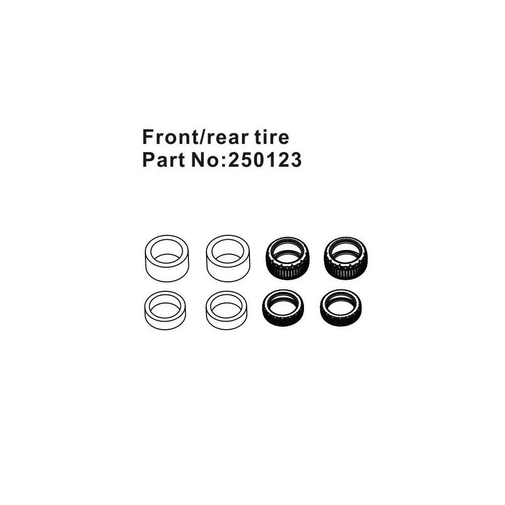 Absima Front-Rear Tires 2 HBP250123