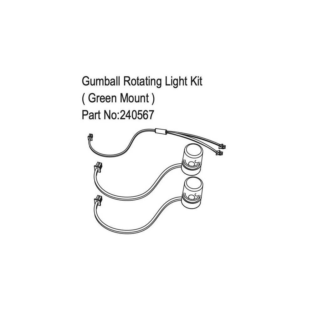 Absima Gumball Rotating Light Kit Green Mount HBP240567 Absima Gumball Rotating Light Kit Green Mount HBP240567