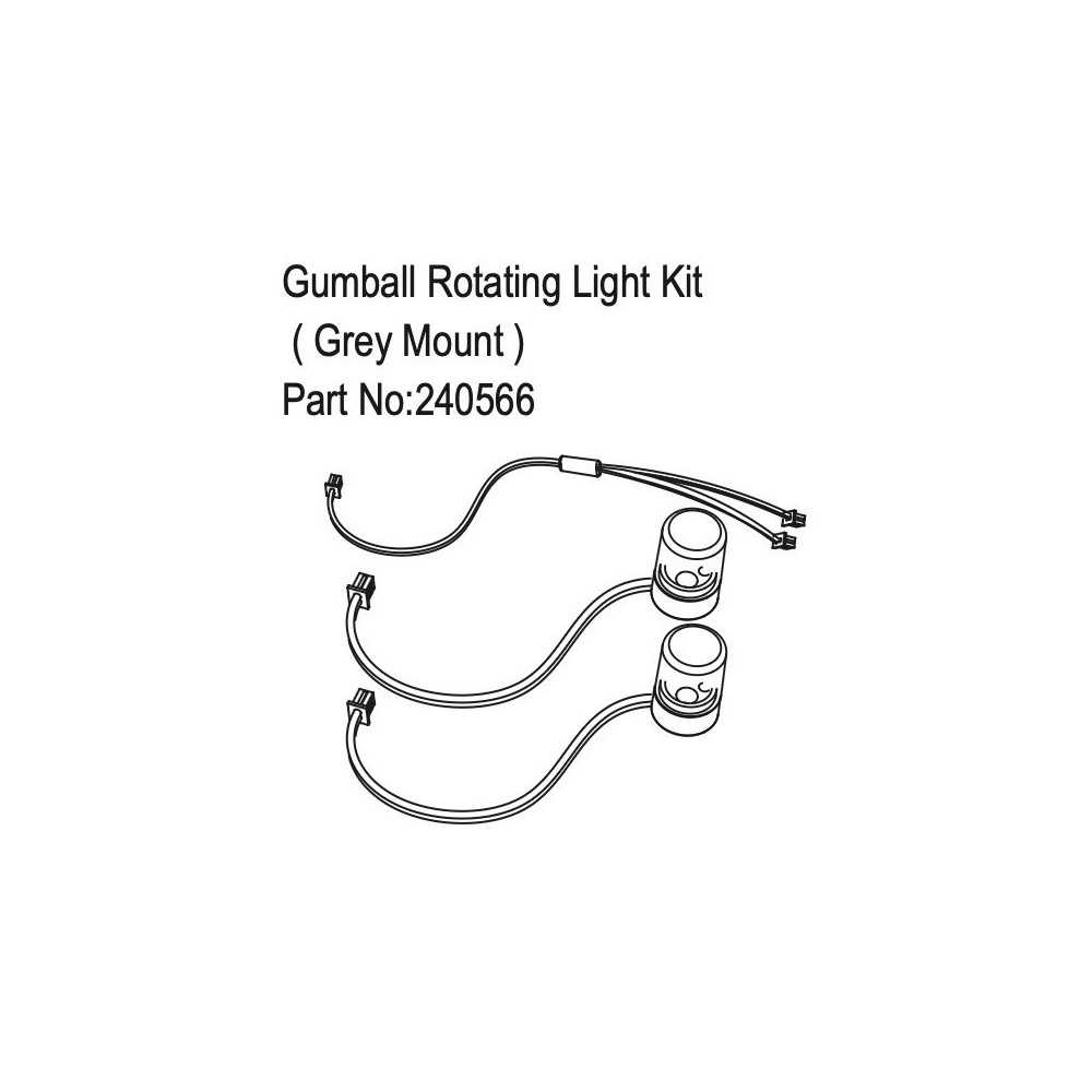 Absima Gumball Rotating Light Kit Grey Mount HBP240566