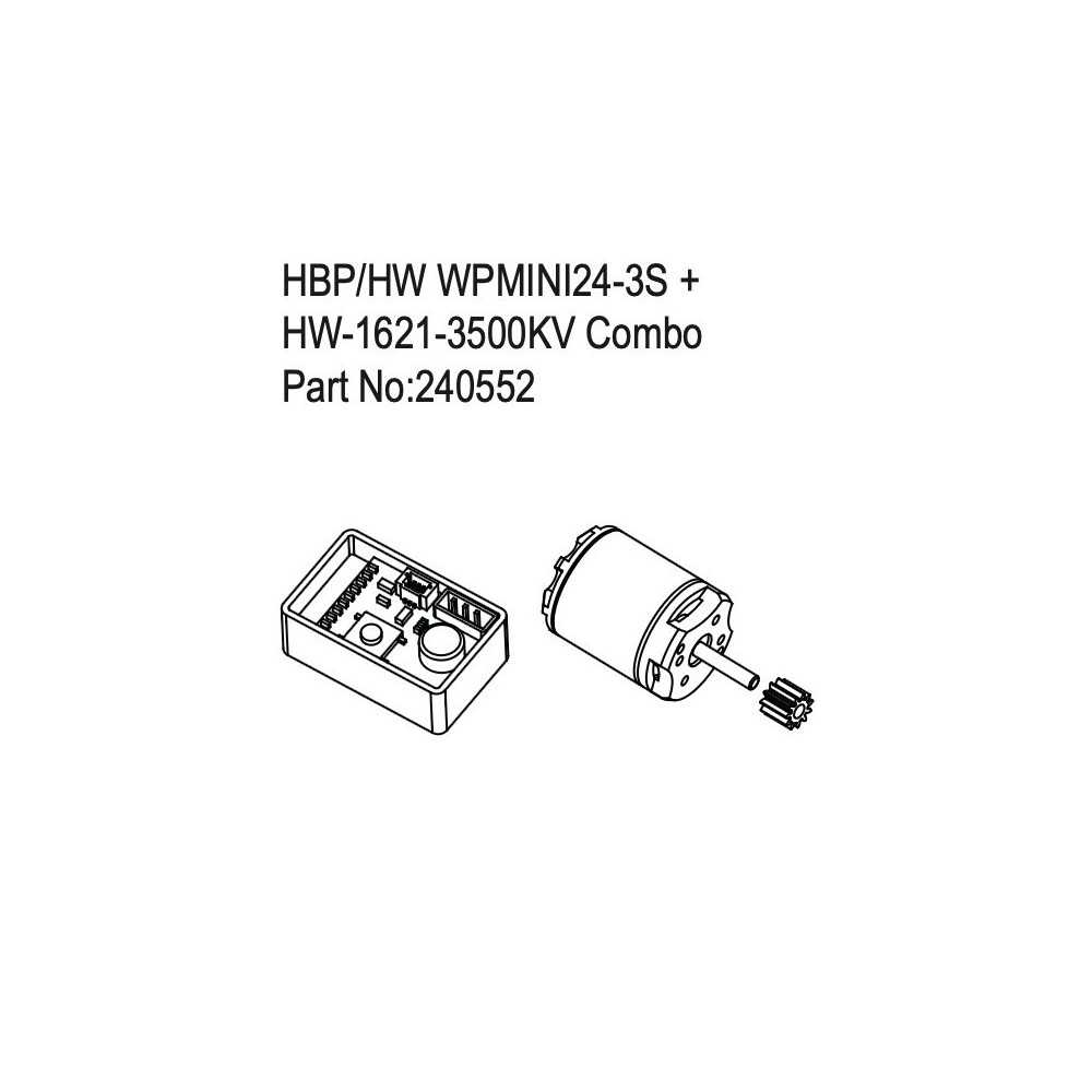 Absima HBP-HW WPMINI24-3S + HW-1621-3500KV Combo HBP240552