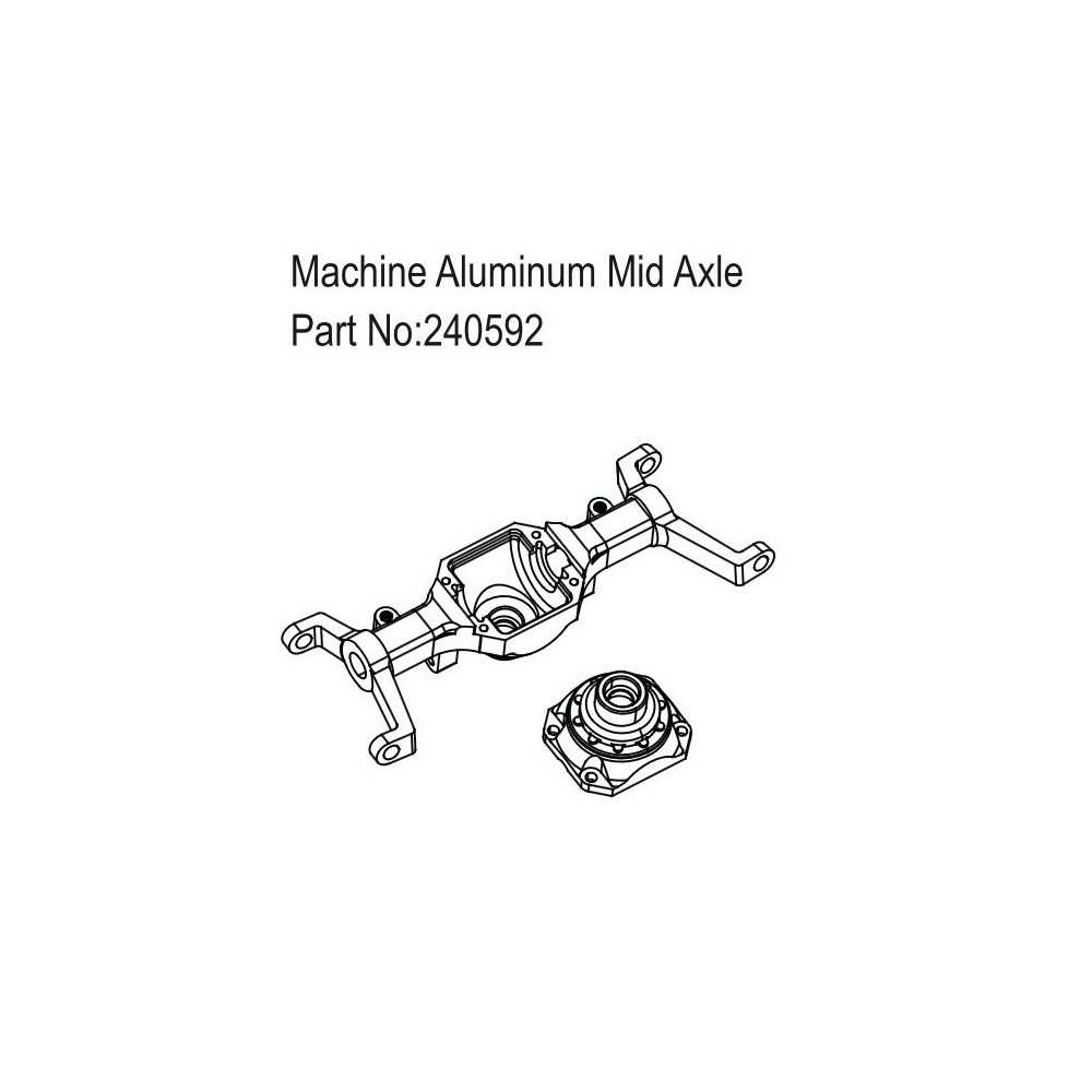 Absima Machine Aluminum Mid Axle HBP240592