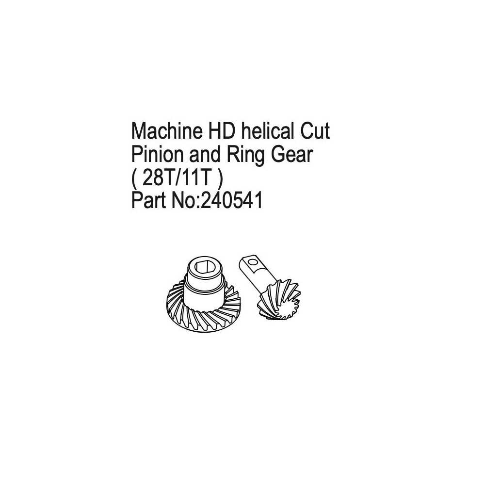 Absima Machined HD Helical Cut Pinion and Ring Gear 11T-28T HBP240541 Absima Machined HD Helical Cut Pinion and Ring Gear 11T-28T HBP240541
