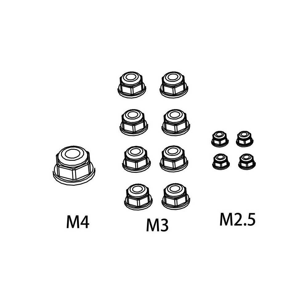Absima Nut Set M4*1-M3*8-M2.5*4 1610160 Absima Nut Set M4*1-M3*8-M2.5*4 1610160