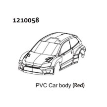Absima PC Rally Body Shell - red + Stickers 1210058