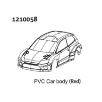 Absima PC Rally Body Shell - red + Stickers 1210058