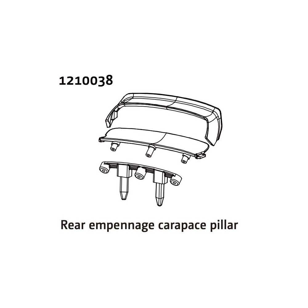Absima Rear Wing & Body Mount - Rally 1210038