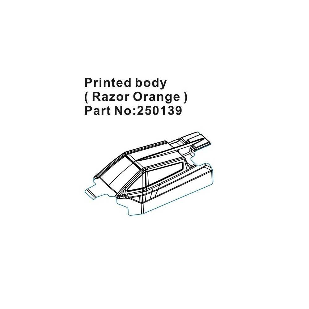 Absima Speck-B Printed Lexan Body - razor orange HBP250139