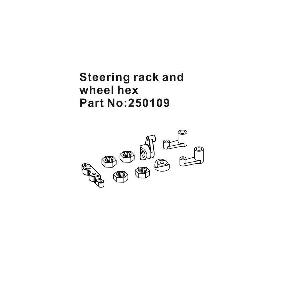 Absima Steering Rack & Wheel Hex Hubs HBP250109