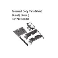 Absima Terranaut Body Parts & Mud Guard Green HBP240558
