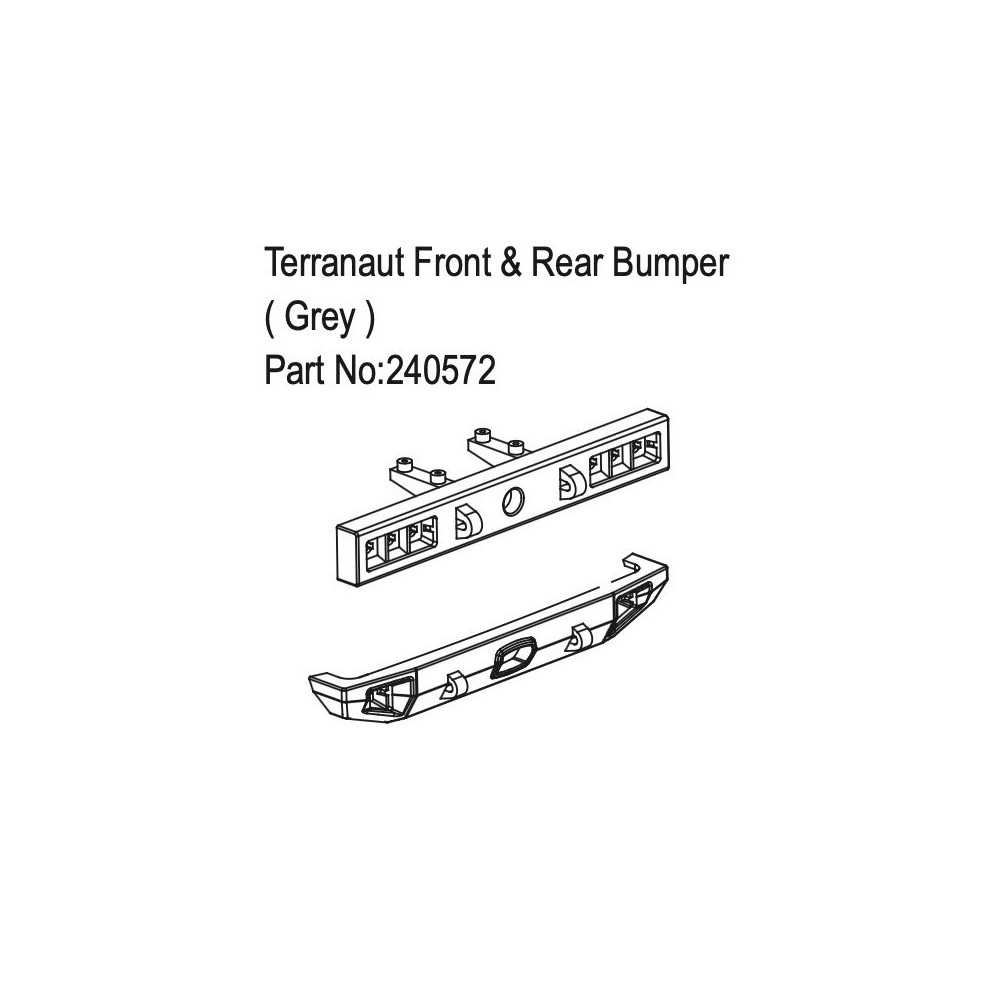 Absima Terranaut Front & Rear Bumper Grey HBP240572