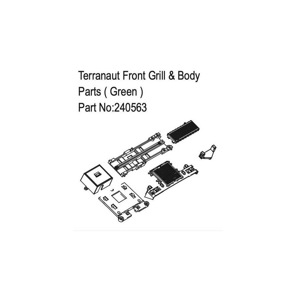 Absima Terranaut Front Grill & Body Parts Green HBP240563 Absima Terranaut Front Grill & Body Parts Green HBP240563