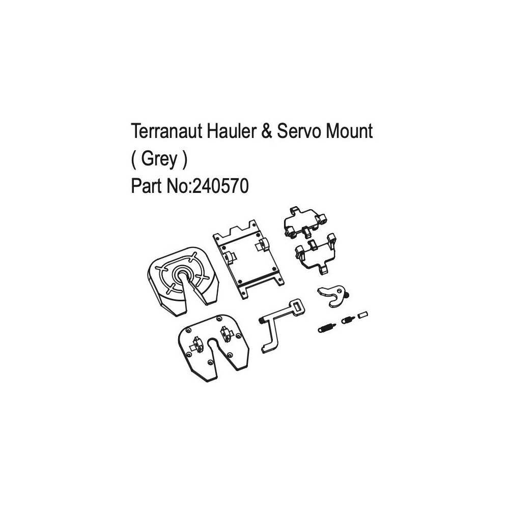 Absima Terranaut Hauler & Servo Mount Grey HBP240570 Absima Terranaut Hauler & Servo Mount Grey HBP240570