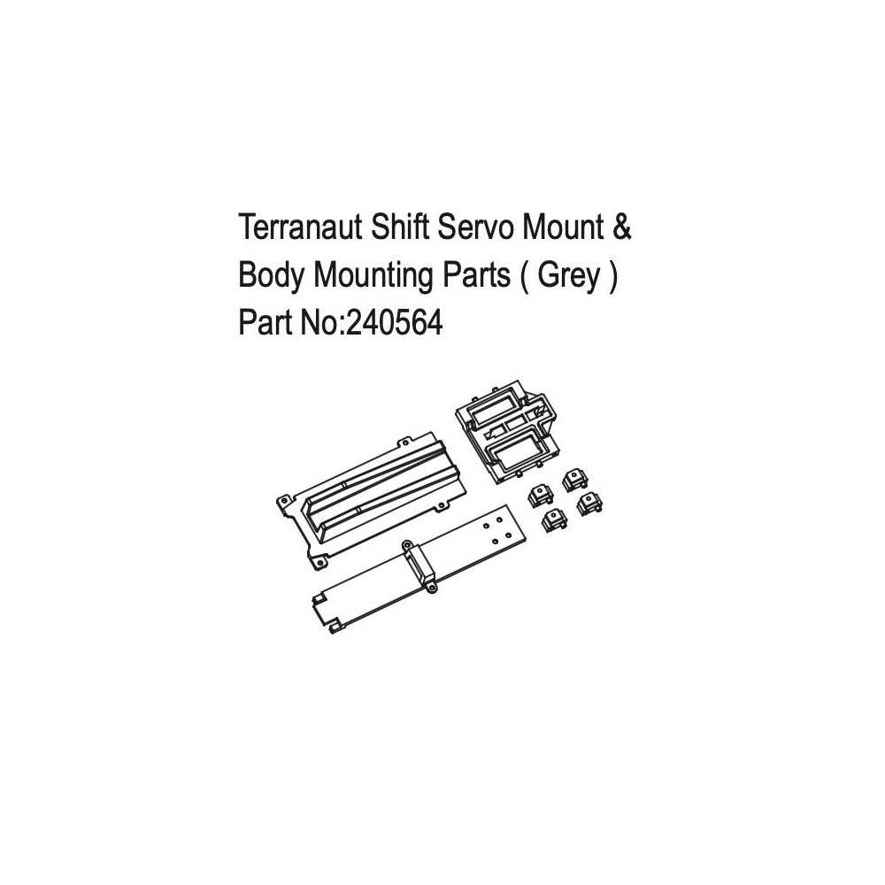 Absima Terranaut Shift Servo Mount & Body Mounting Parts Grey HBP240564 Absima Terranaut Shift Servo Mount & Body Mounting Parts Grey HBP240564