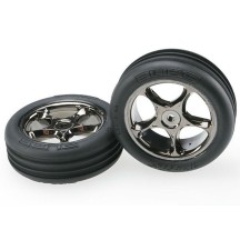 Ruedas montadas Tracer 2.2 cromo negro Alias Ribbed Traxxas TRX2471A