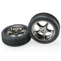 Ruedas montadas Tracer 2.2 cromo negro Alias Ribbed Traxxas TRX2471A