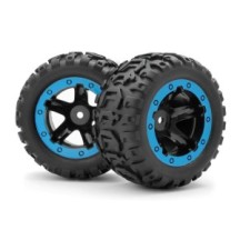 BLACKZON Slyder MT Wheels-Tires Assembled Black-Blue 540108