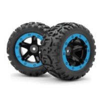 BLACKZON Slyder MT Wheels-Tires Assembled Black-Blue 540108