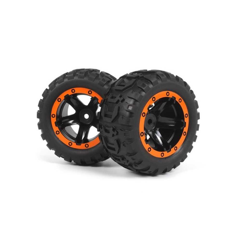 BLACKZON Slyder MT Wheels-Tires Assembled Black-Orange 540195 BLACKZON Slyder MT Wheels-Tires Assembled Black-Orange 540195