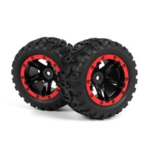 BLACKZON Slyder MT Wheels-Tires Assembled Black-Red 540194