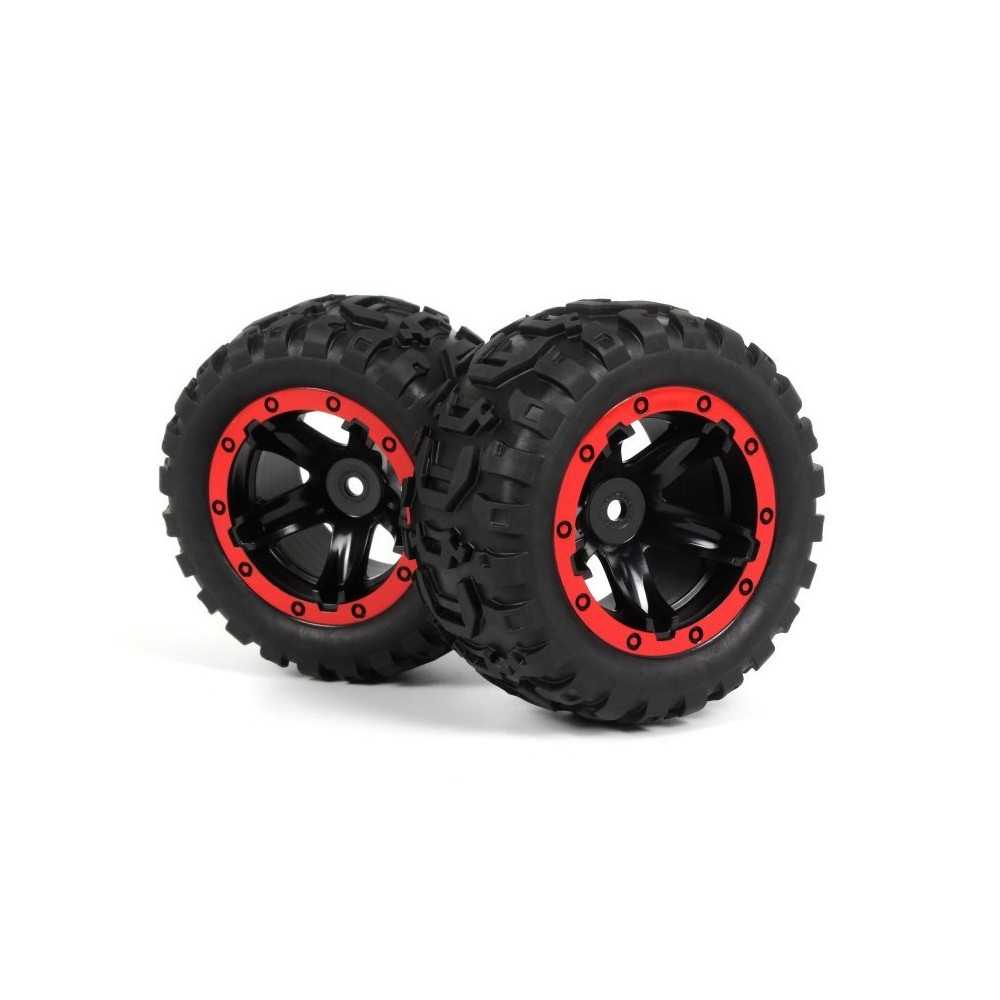 BLACKZON Slyder MT Wheels-Tires Assembled Black-Red 540194 BLACKZON Slyder MT Wheels-Tires Assembled Black-Red 540194