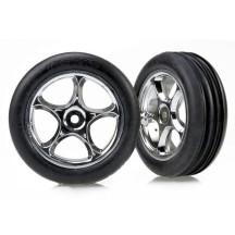 Ruedas delanteras completas Traxxas montadas (llanta tracer 2.2 cromo y neumatico) TRX2471R